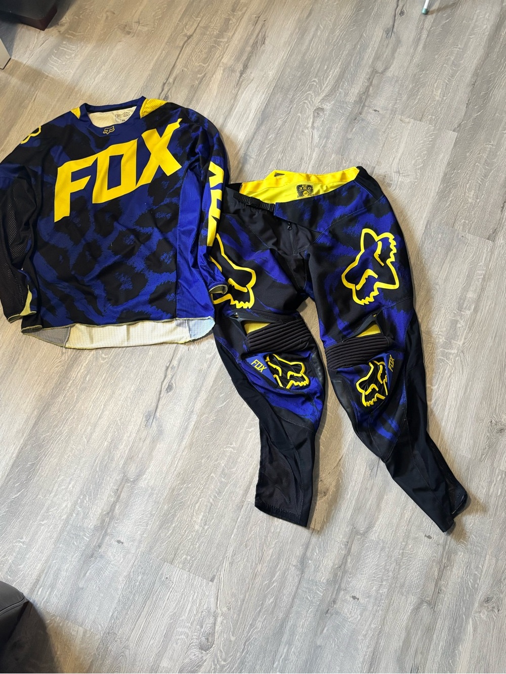 Fox Racing Blue & Yellow Motocross Jersey and Pants Set